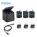 TELESIN Battery Charger Box with 3pcs Batteries for GoPro Hero 8 Black Hero8 6 5 7 Black